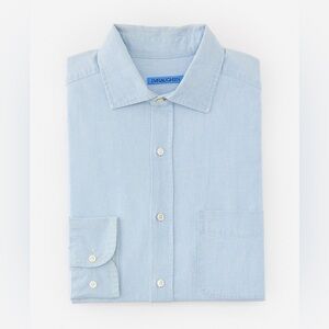 J.McLaughlin Club Classic Fit Shirt Men's Light Blue Chambray Button-Up Shirt XL